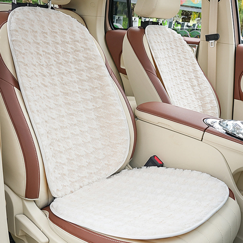 2Pcs Soft Plush Car Front Seat Mat + 2pcs Non-slip Backrest Cushion Cover 2Pcs Soft Plush Car Front Seat Mat + 2pcs Non-slip Backrest Cushion Cover